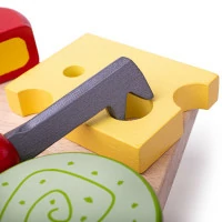 Bigjigs Toys Set dřevěných potravin sýry na desce
