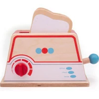 Bigjigs Toys Dřevěný toaster s puntíky