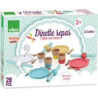 Vilac Dřevěný jídelní set 28 dílů
