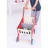 Bigjigs Toys Dřevěný nákupní vozík Supermarket