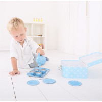 Bigjigs Toys Modrý puntíkovaný čajový set