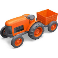Green Toys Traktor s vlečkou oranžový