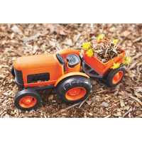 Green Toys Traktor s vlečkou oranžový
