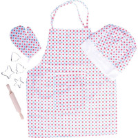 Bigjigs Toys Kuchařský set se zástěrou s puntíky