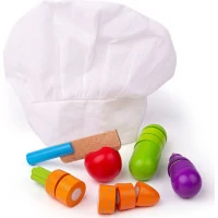 Bigjigs Toys Dřevěná krájecí zelenina s čepicí