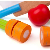 Bigjigs Toys Dřevěná krájecí zelenina s čepicí