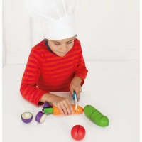 Bigjigs Toys Dřevěná krájecí zelenina s čepicí