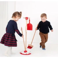 Bigjigs Toys úklidový hrací set červený