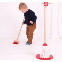 Bigjigs Toys úklidový hrací set červený