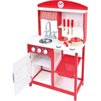 Bino Dětská kuchyňka s příslušenstvím červená