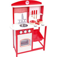 Bino Dětská kuchyňka s příslušenstvím červená