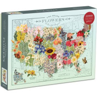 Galison Puzzle Květy USA 1000 dílků