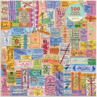 Galison Puzzle Cestovní lístky vintage 500 dílků