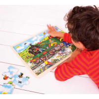 Bigjigs Toys Dřevěné puzzle vlak 24 dílků