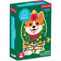 Mudpuppy Puzzle Vánonční pes Corgi s vůní chvojí 48 dílků