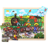 Bigjigs Toys Dřevěné puzzle vlak 24 dílků