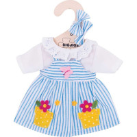 Bigjigs Toys Modré pruhované šaty pro panenku 28 cm