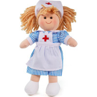 Bigjigs Toys Látková panenka zdravotní sestřička Nancy 28 cm