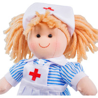 Bigjigs Toys Látková panenka zdravotní sestřička Nancy 28 cm