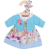 Bigjigs Toys Tyrkysové šaty se svetrem pro panenku 28 cm