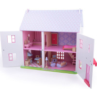 Bigjigs Toys Růžový domek pro panenky