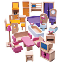 Bigjigs Toys Dřevěný nábytek do domečku pro panenky