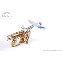 Ugears 3D dřevěné mechanické puzzle Vystřelovací letadlo