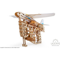 Ugears 3D dřevěné mechanické puzzle Vystřelovací letadlo