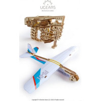Ugears 3D dřevěné mechanické puzzle Vystřelovací letadlo