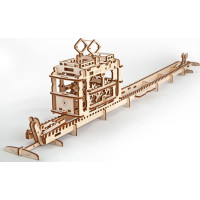 Ugears 3D dřevěné mechanické puzzle Kabinová lanovka s tratí