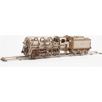 Ugears 3D dřevěné mechanické puzzle Parní lokomotiva 4-6-0 s tendrem
