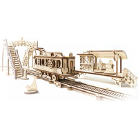 Ugears 3D dřevěné mechanické puzzle Mechanical Town tramvajová linka