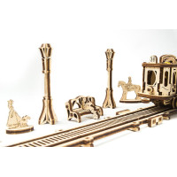 Ugears 3D dřevěné mechanické puzzle Mechanical Town tramvajová linka
