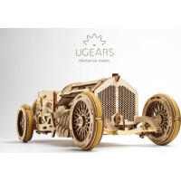 Ugears 3D dřevěné mechanické puzzle U9 Auto (Grand Prix)