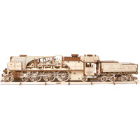 Ugears 3D dřevěné mechanické puzzle V-Express parní lokomotiva 4-6-2 s tendrem