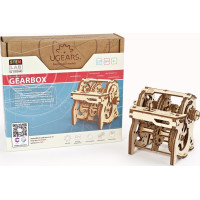 Ugears 3D dřevěné mechanické puzzle STEM výuková převodovka
