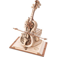 RoboTime 3D dřevěné mechanické puzzle Kouzelné violoncello (elektrický pohon)