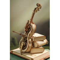 RoboTime 3D dřevěné mechanické puzzle Kouzelné violoncello (elektrický pohon)