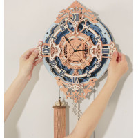 RoboTime 3D dřevěné mechanické puzzle Nástěnné hodiny