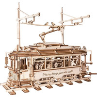 RoboTime 3D dřevěné mechanické puzzle Tramvaj