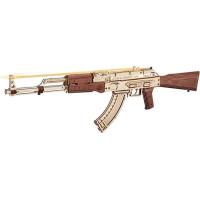 RoboTime 3D Dřevěné mechanické puzzle Útočná puška AK-47