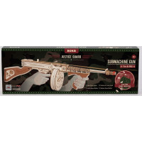 RoboTime 3D Dřevěné mechanické puzzle Samopal Thompson