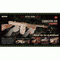 RoboTime 3D Dřevěné mechanické puzzle Samopal Thompson