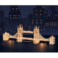 RoboTime dřevěné 3D puzzle most Tower Bridge svítící
