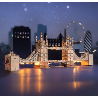RoboTime dřevěné 3D puzzle most Tower Bridge svítící