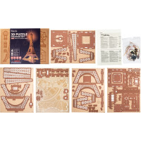 RoboTime 3D Dřevěné puzzle Rolife Noc Eiffelovy věže svítící
