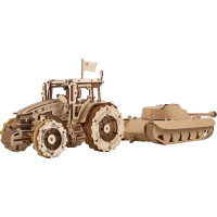 Ugears 3D dřevěné mechanické puzzle Traktor vítězí