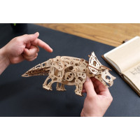 Ugears 3D dřevěné mechanické puzzle Triceratops