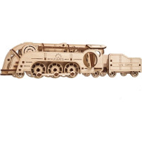 Ugears 3D dřevěné mechanické puzzle MINI Lokomotiva