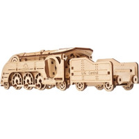 Ugears 3D dřevěné mechanické puzzle MINI Lokomotiva